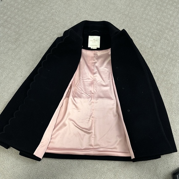 Kate Spade New York | Black Scalloped Peacoat - Picture 3 of 10